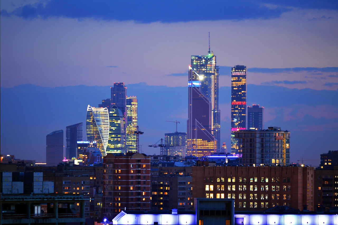 night downtown towers free photo