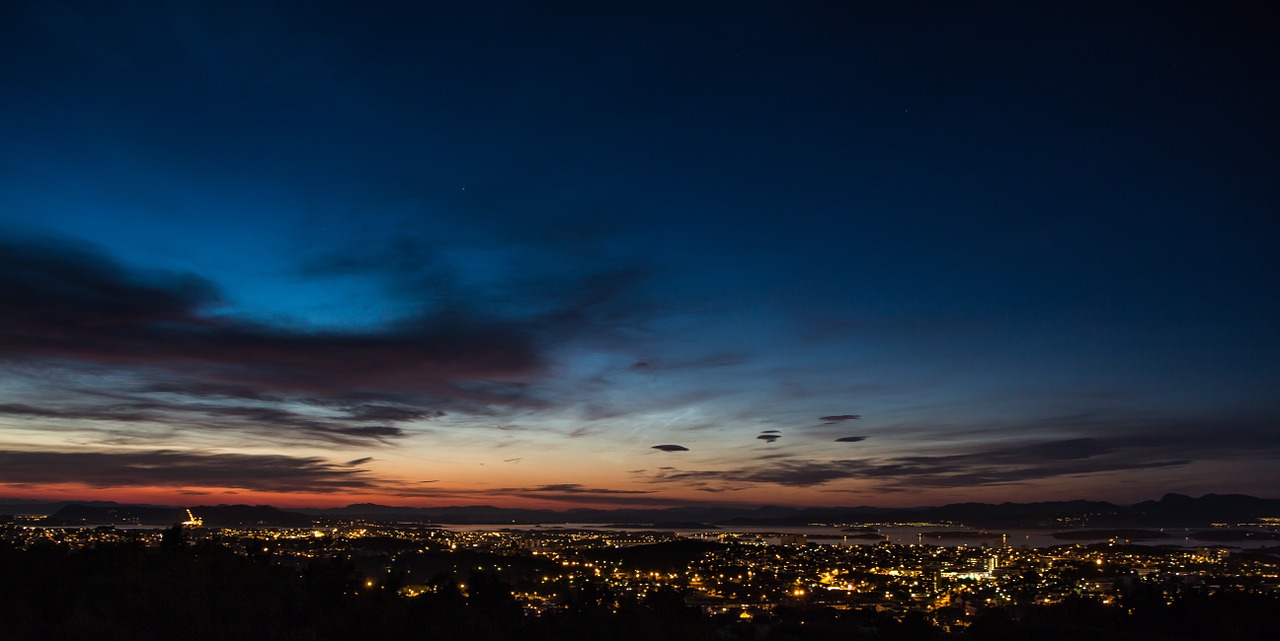 night stavanger sea free photo