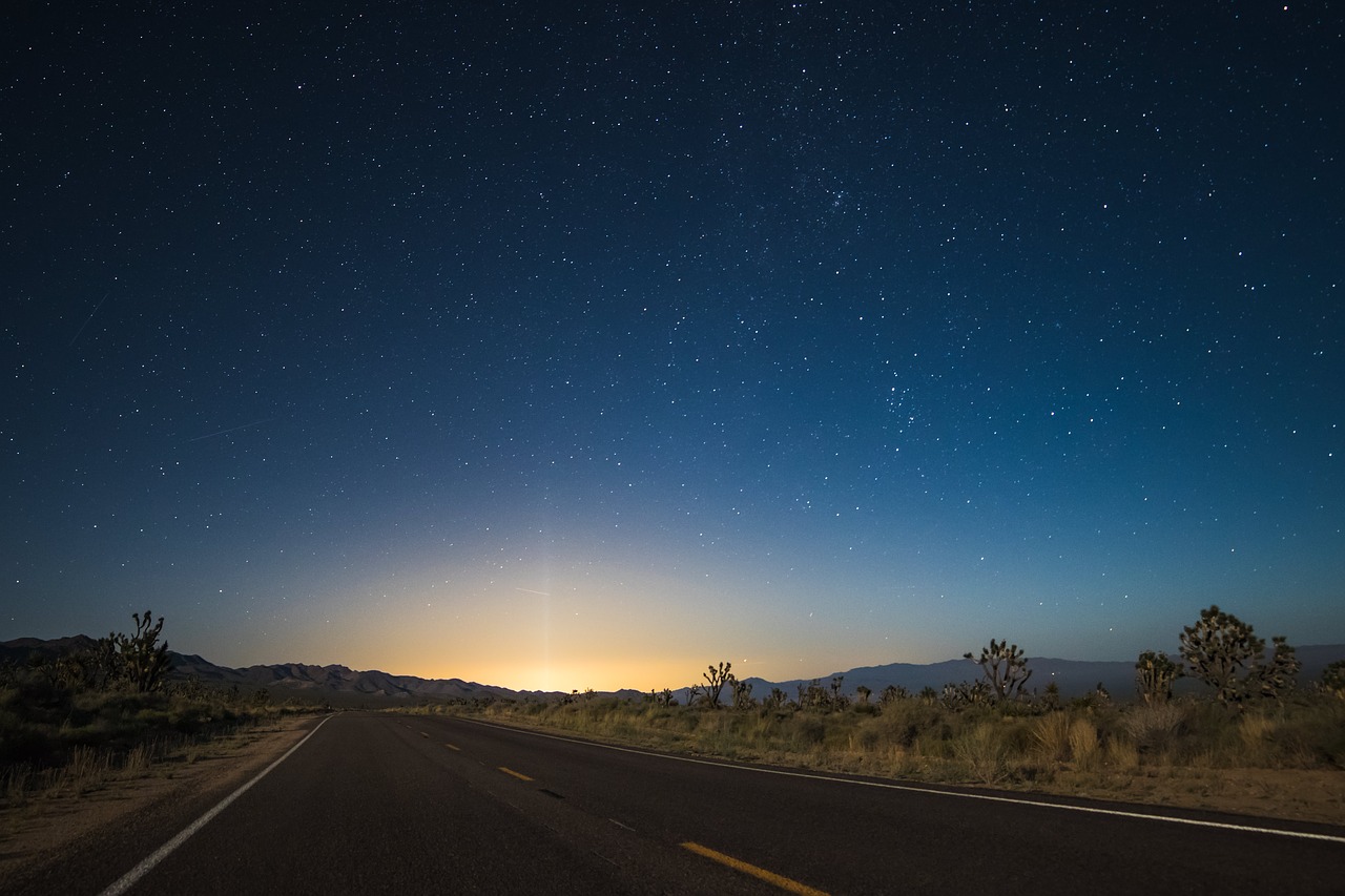 night outdoors road free photo