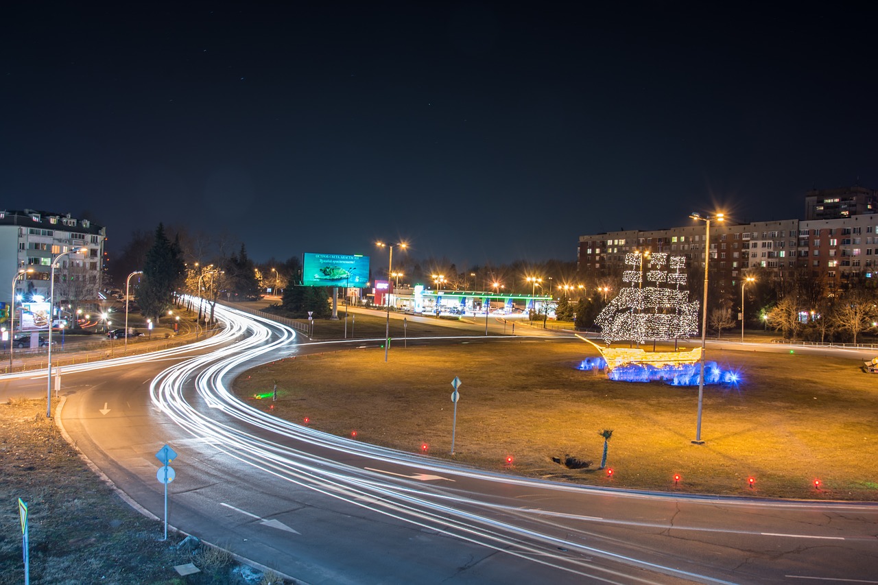 night traffic bulgaria free photo