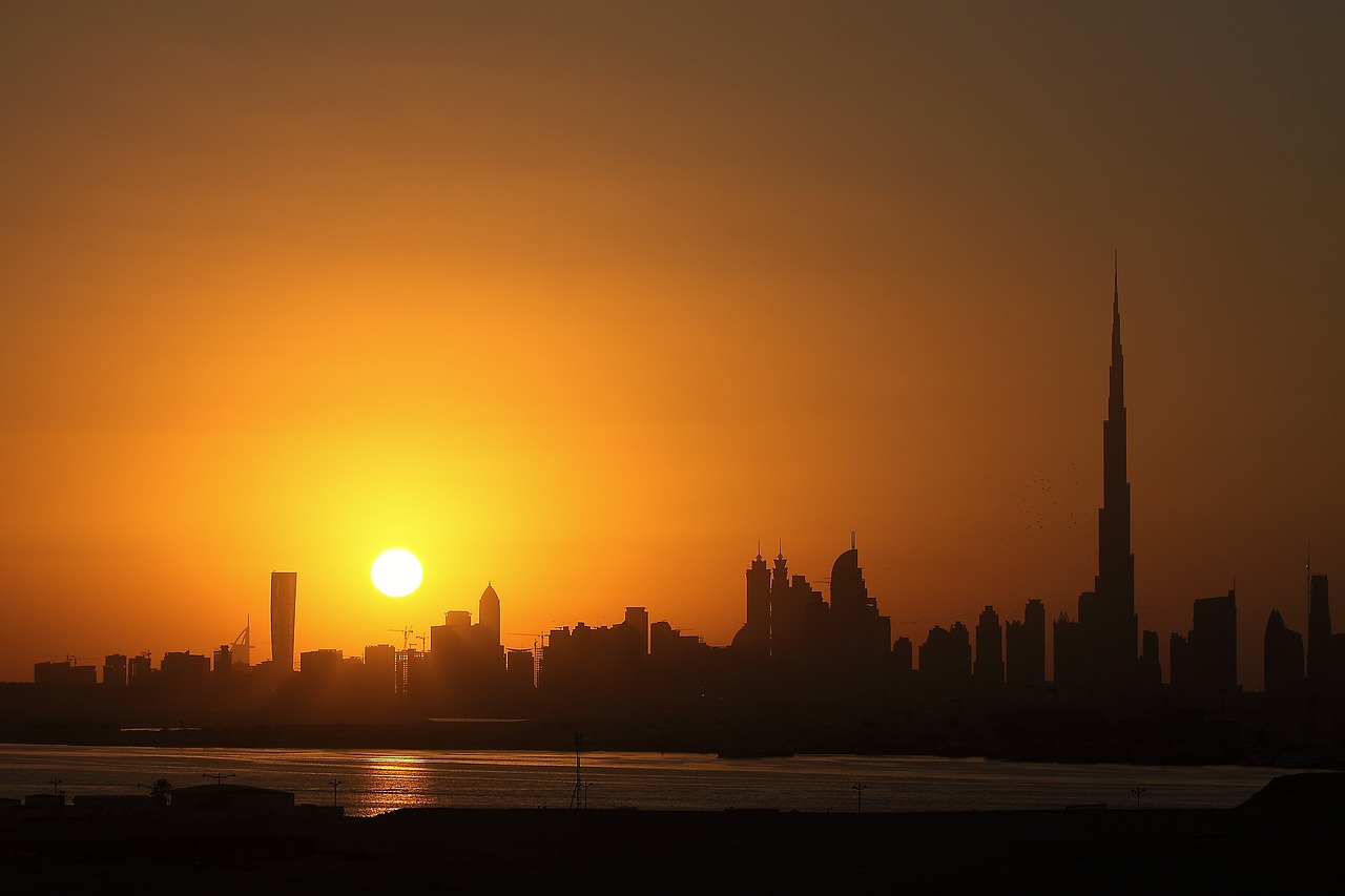 night dubai sunset free photo