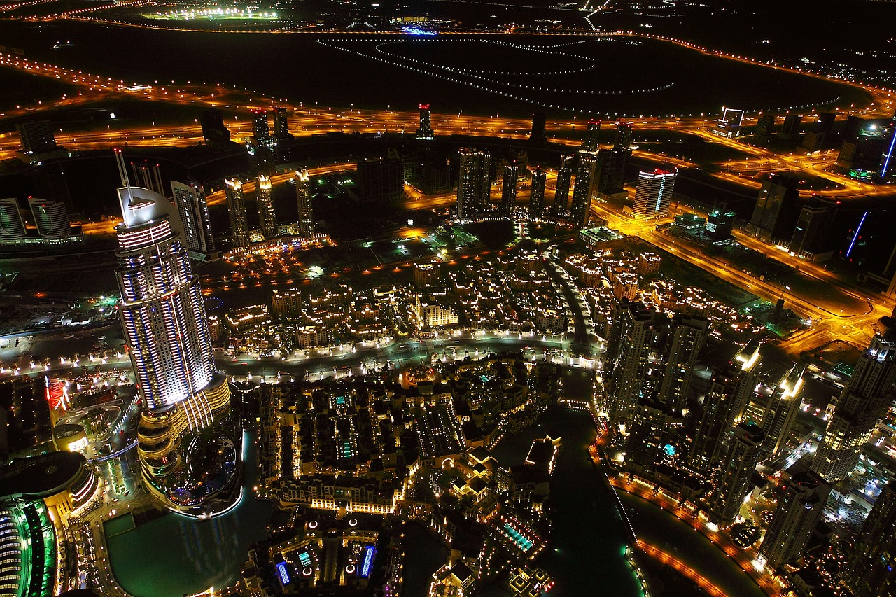 night dubai view free photo