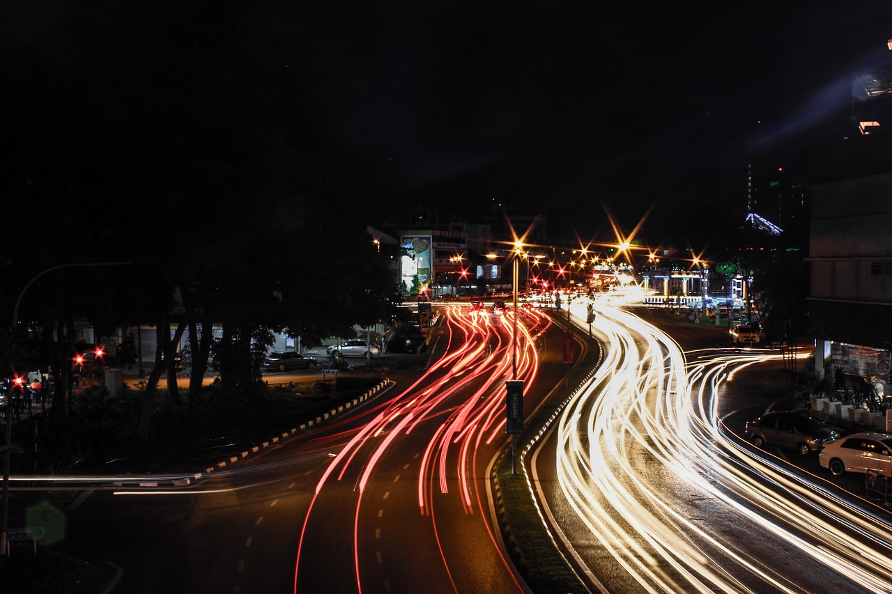 night photography traffic free photo