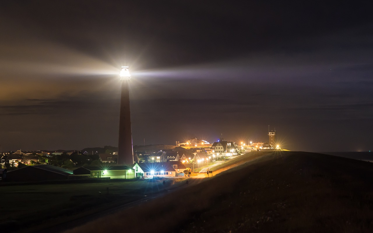 night lighthouse lights free photo