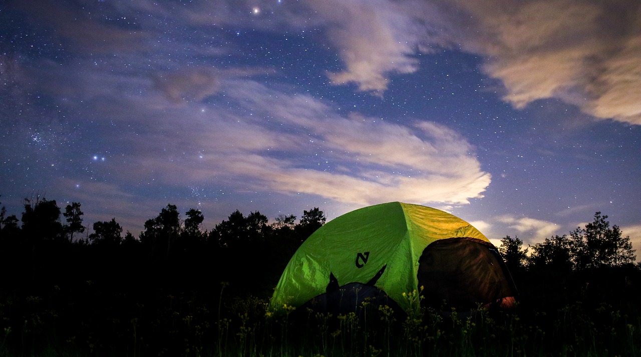 night tent camping free photo