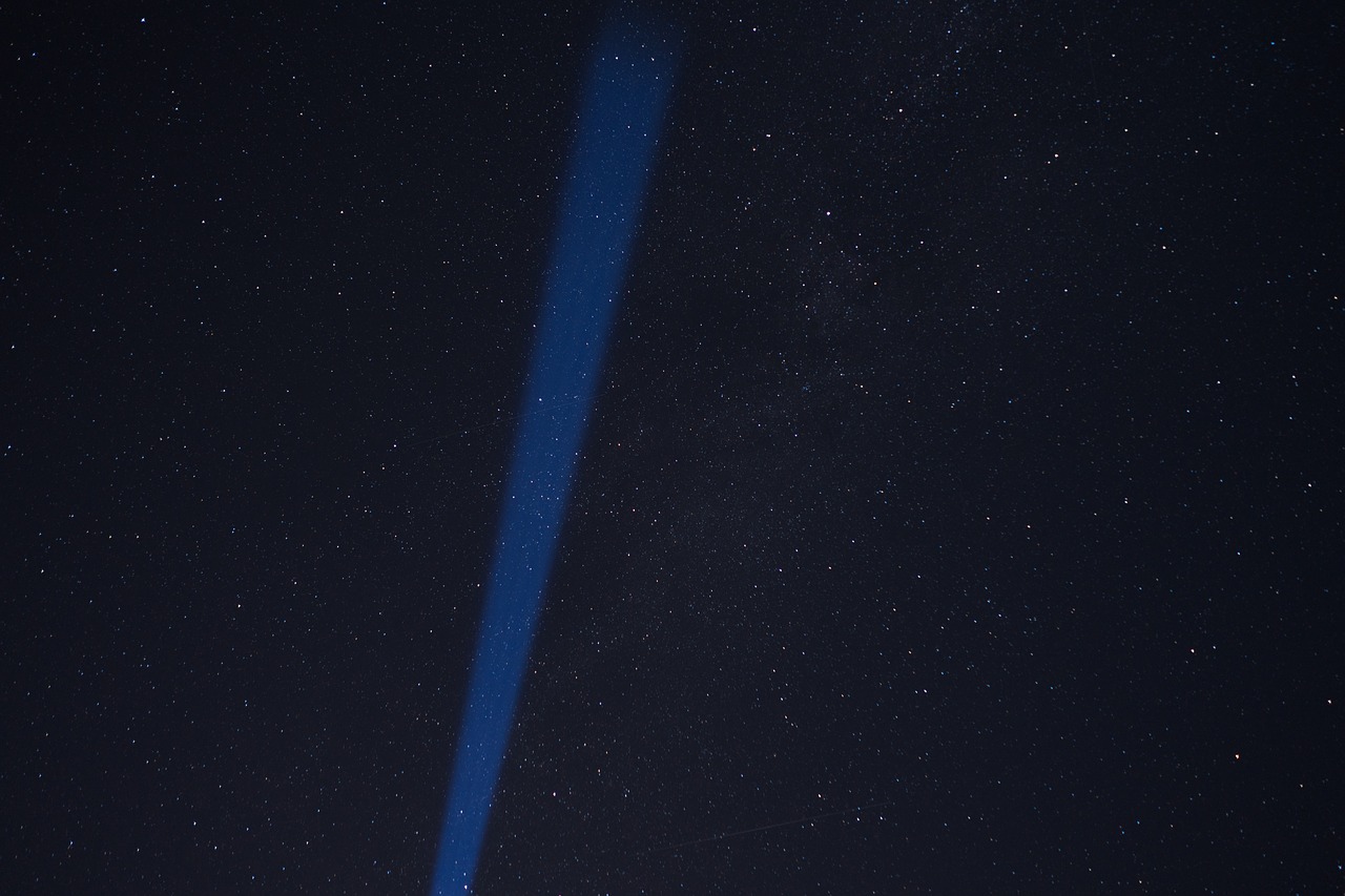 night starry sky flashlight free photo