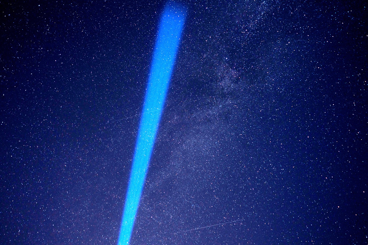 night starry sky flashlight free photo