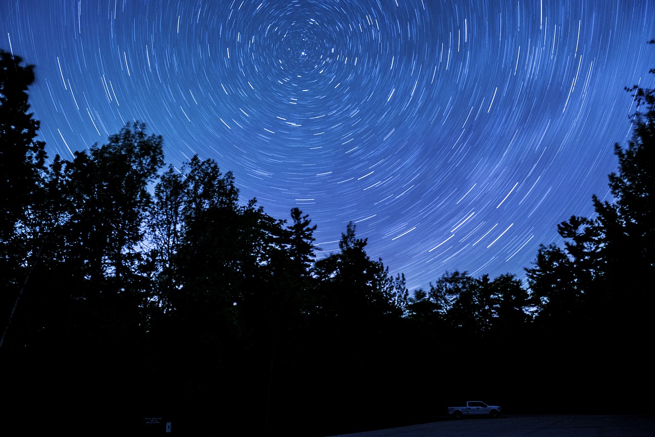 night  star trails  startrails free photo