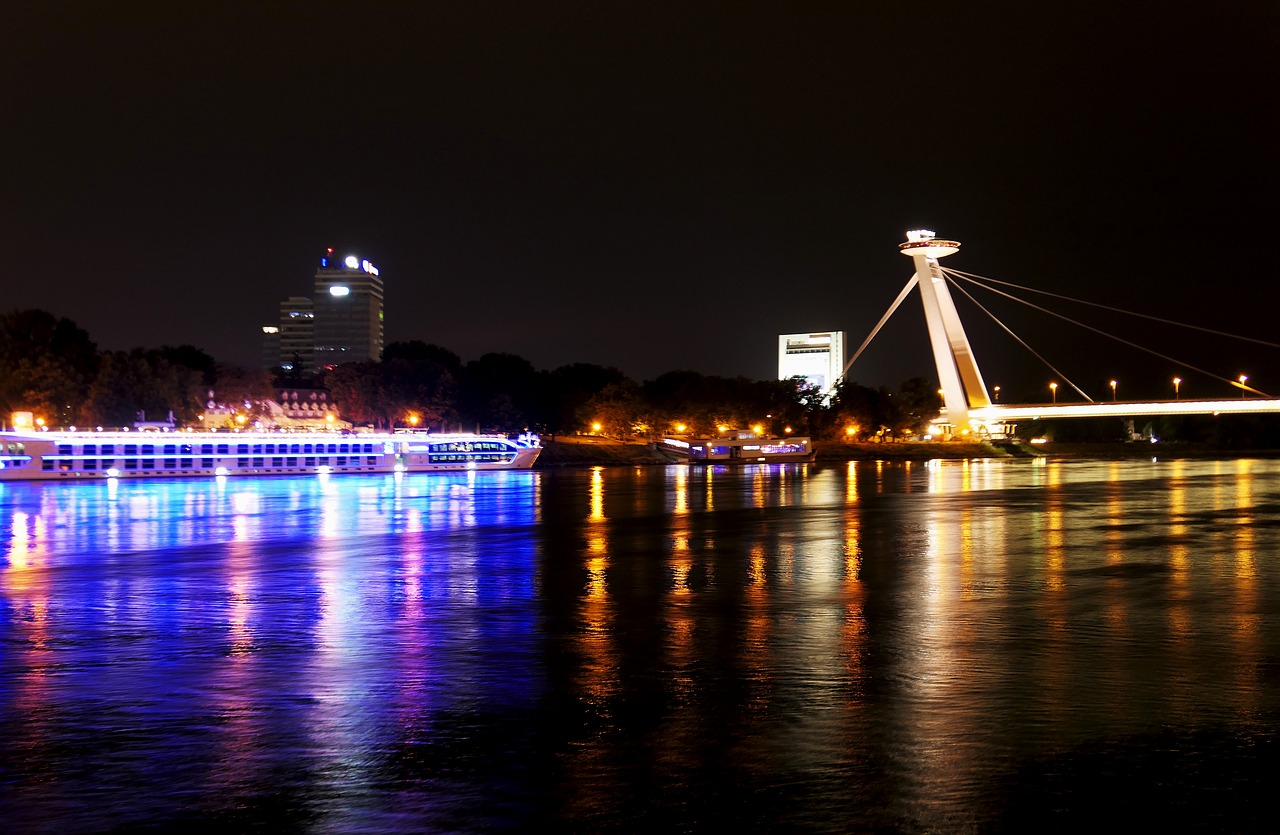 night  bratislava  ship free photo