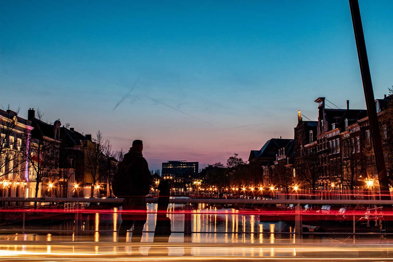 night  bridge  city free photo