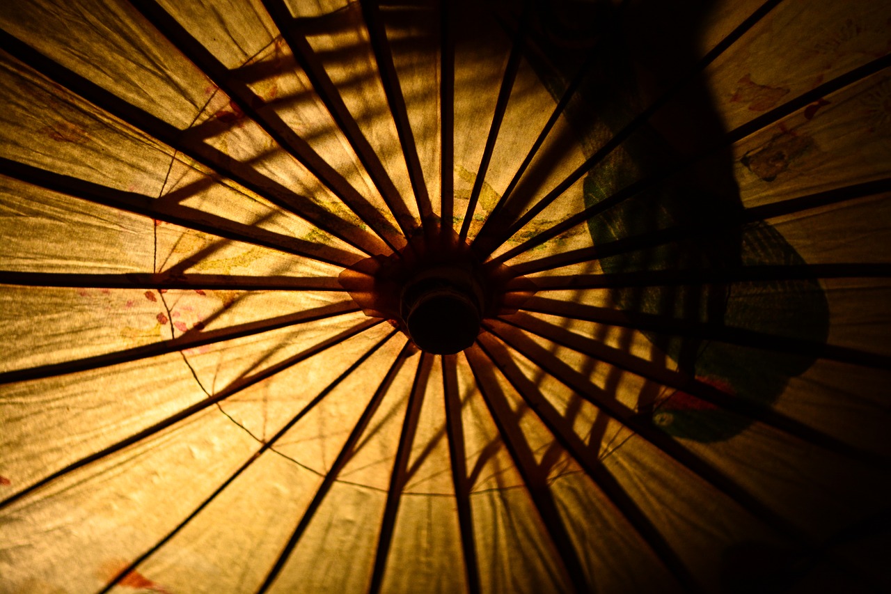 night  umbrella  structure free photo