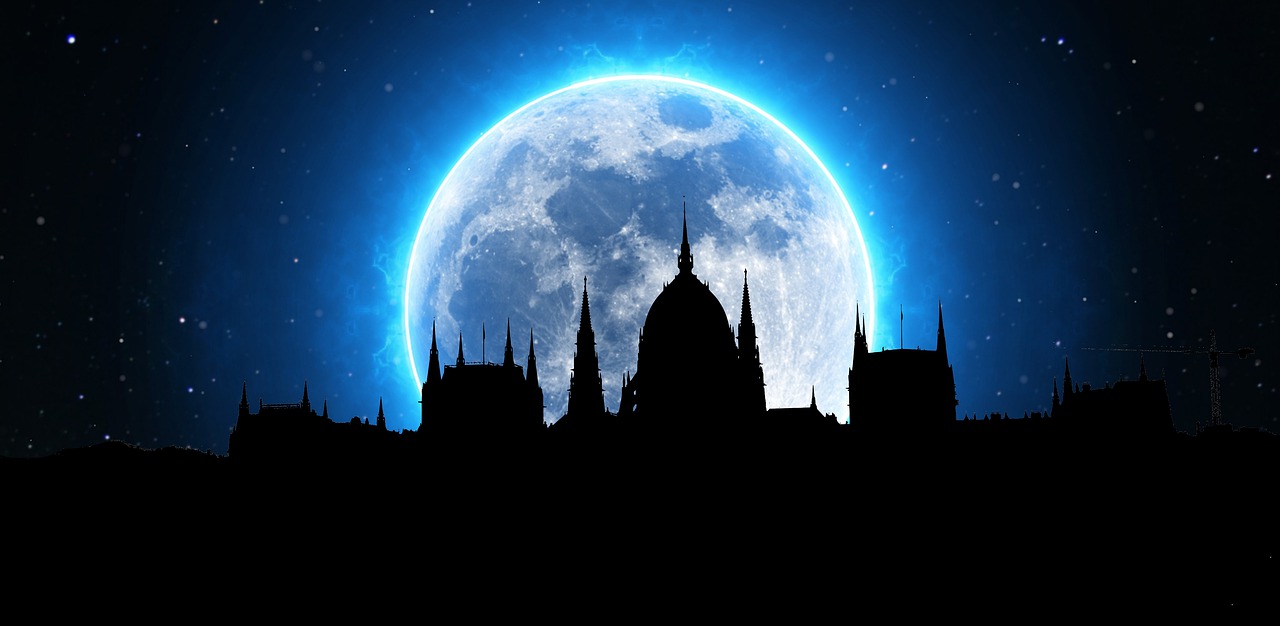 night  moon  city free photo