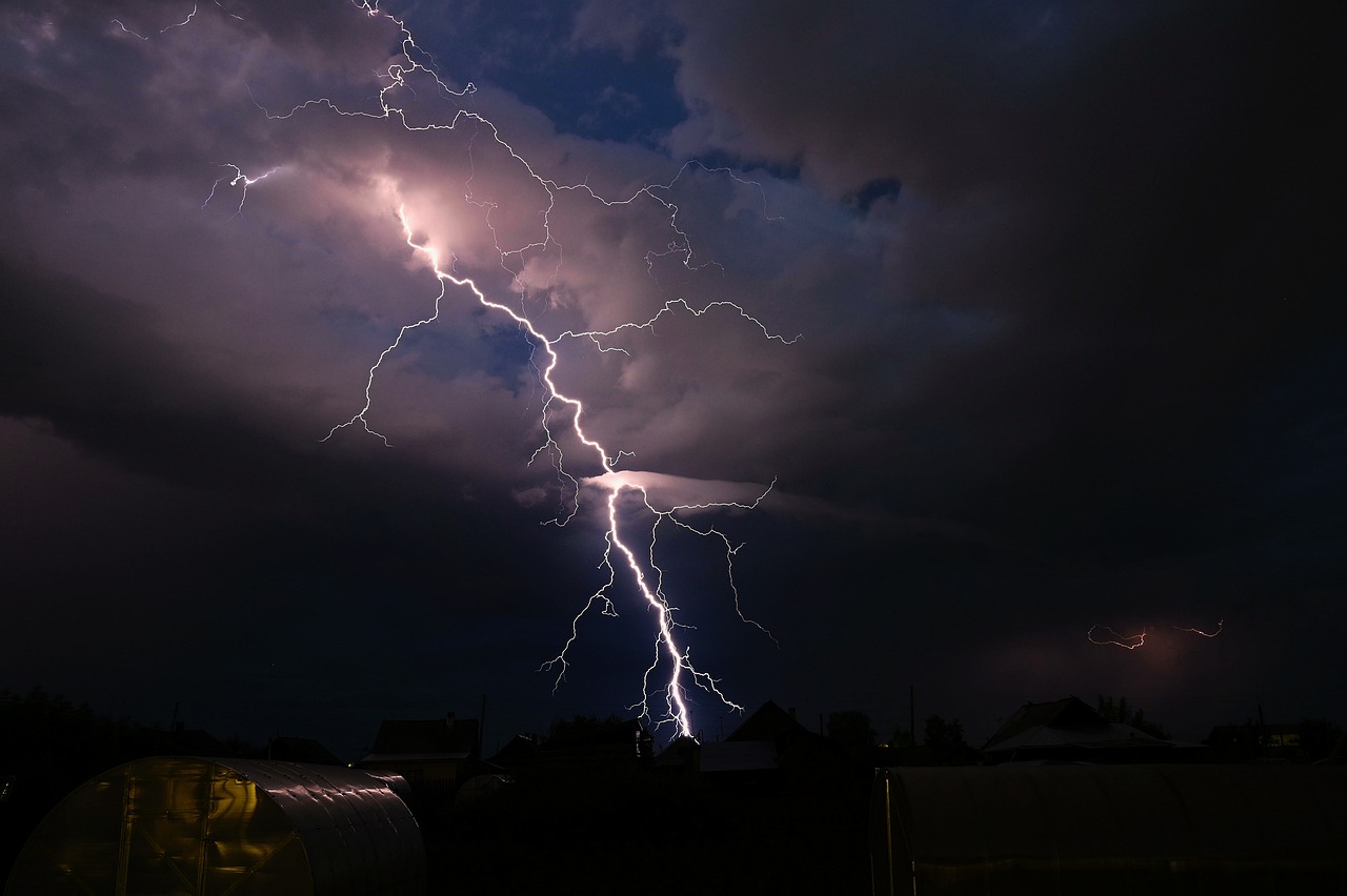 night  lightning  thunderstorm free photo
