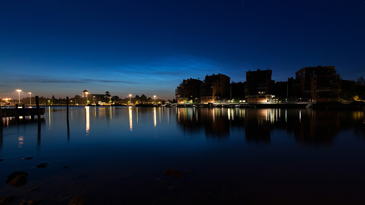 night river lights free photo