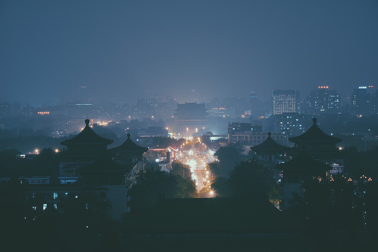 night cityscape town free photo