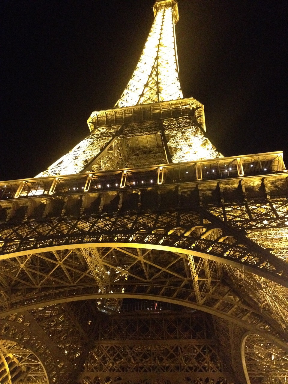 night eiffel tower lights free photo