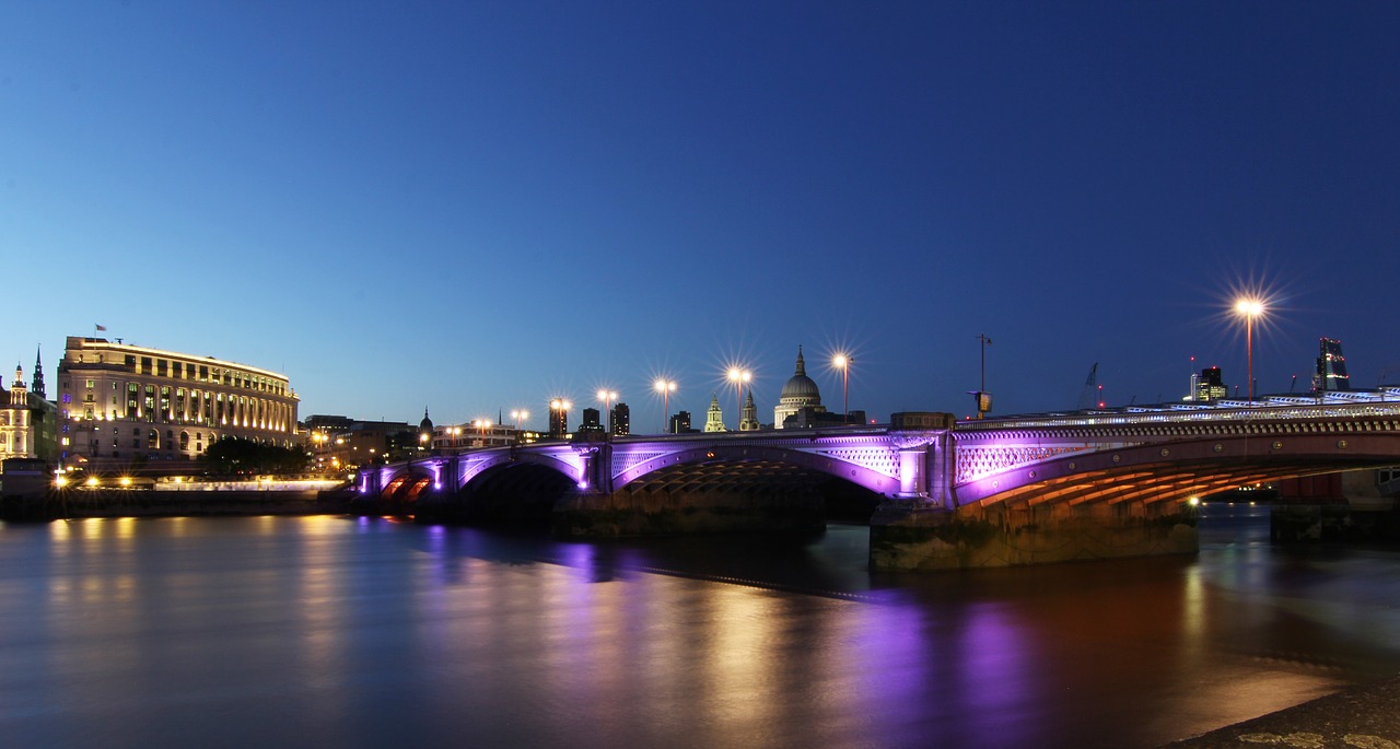 night city bridge night free photo