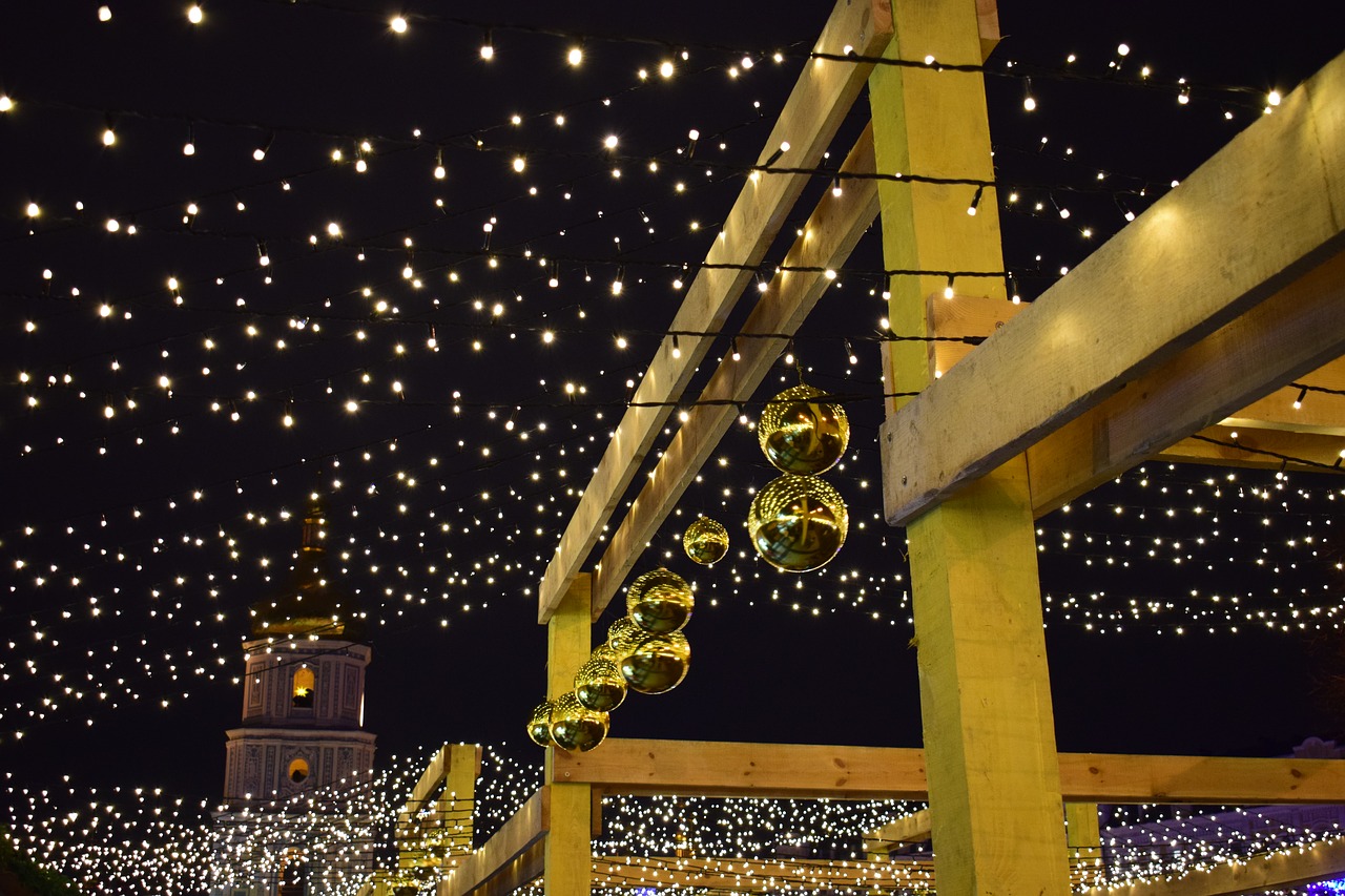 night kiev lights new year's eve free photo