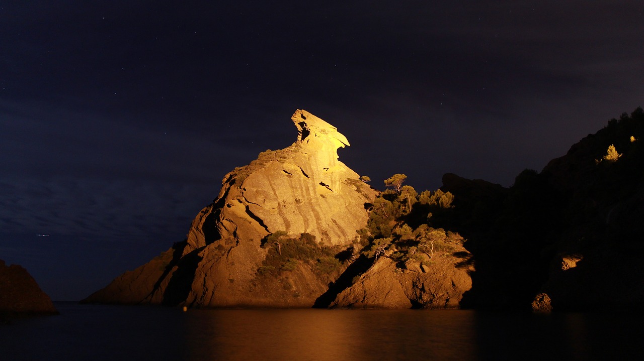 night landscape nature mediterranean sea free photo