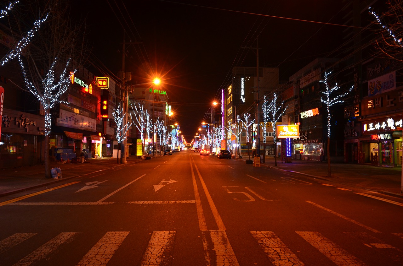 night landscape nightlife night of korea free photo
