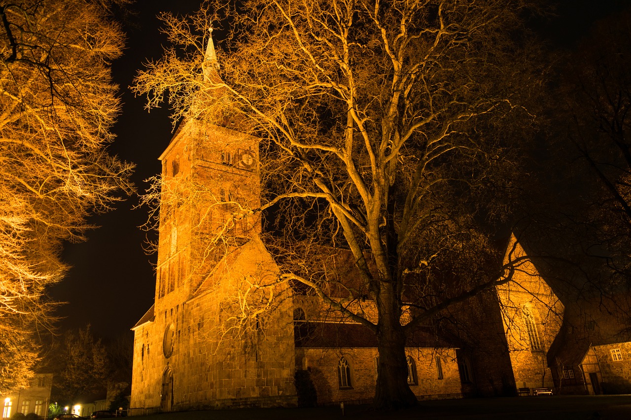 night photograph church stylish free photo