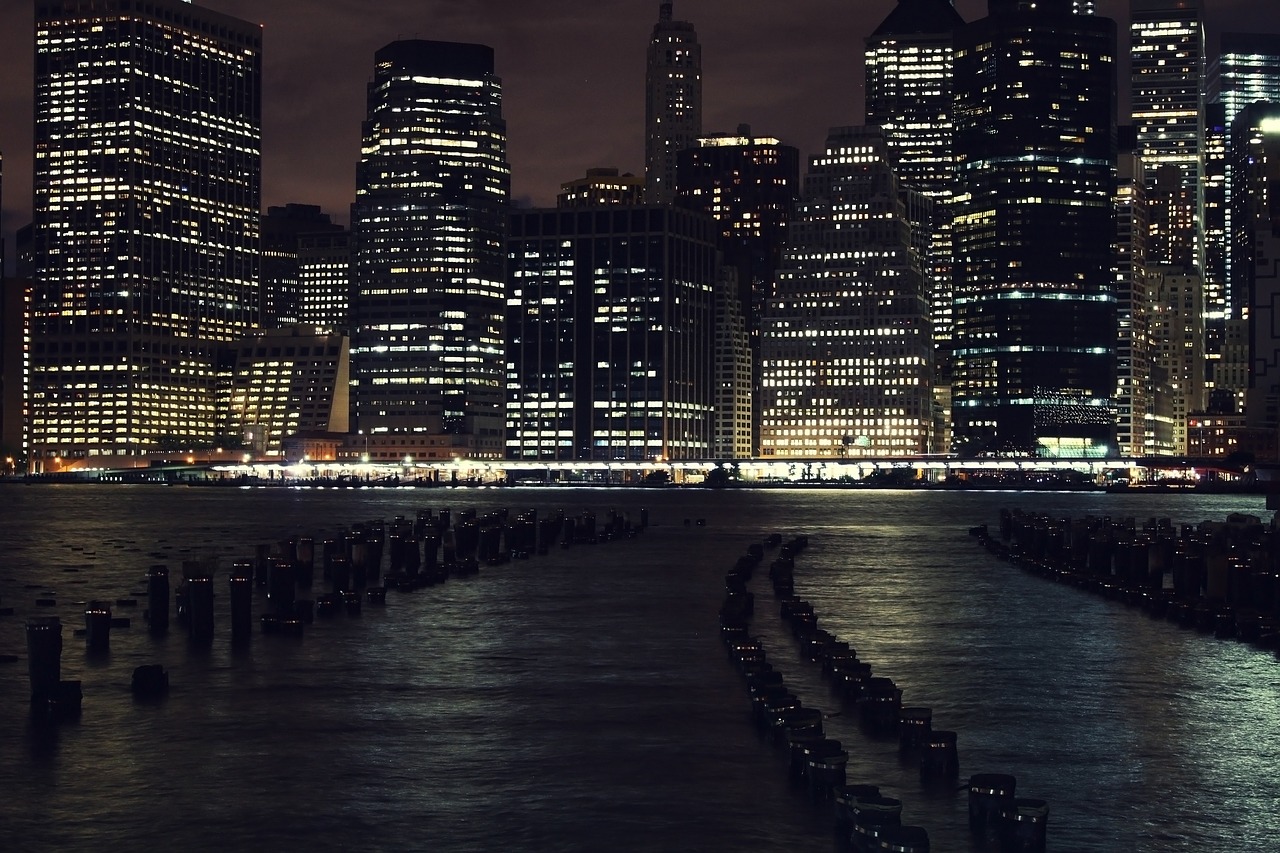 night photography manhattan new york city free photo