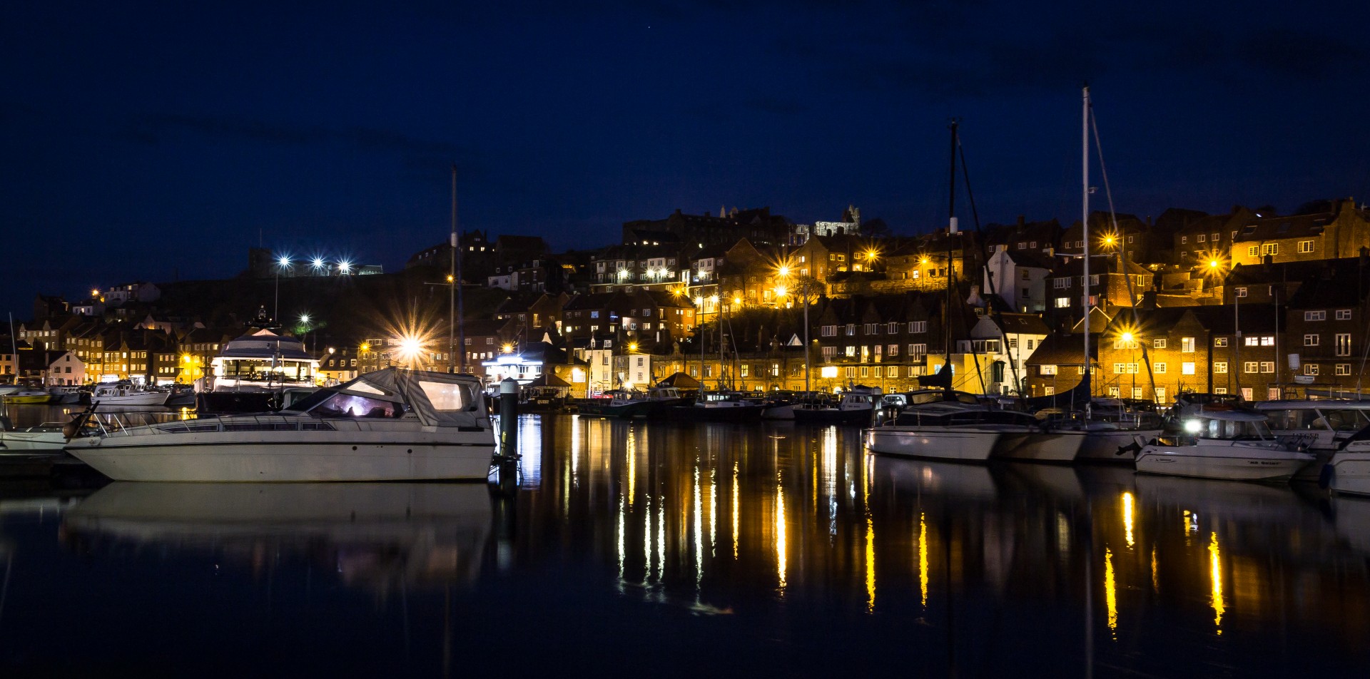 whitby port reflections free photo