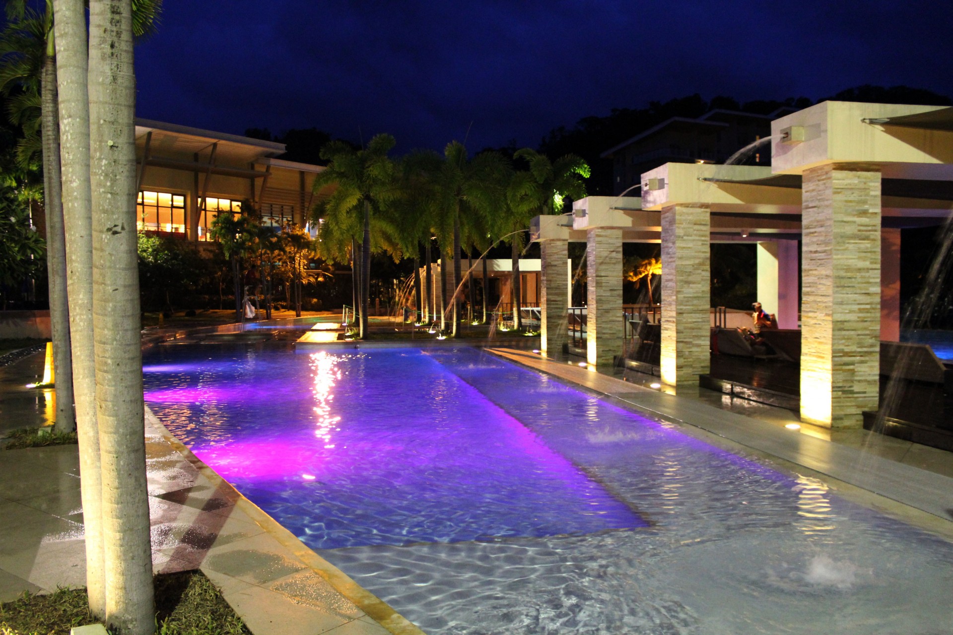 night swimming violet swimming pool pico de loro free photo