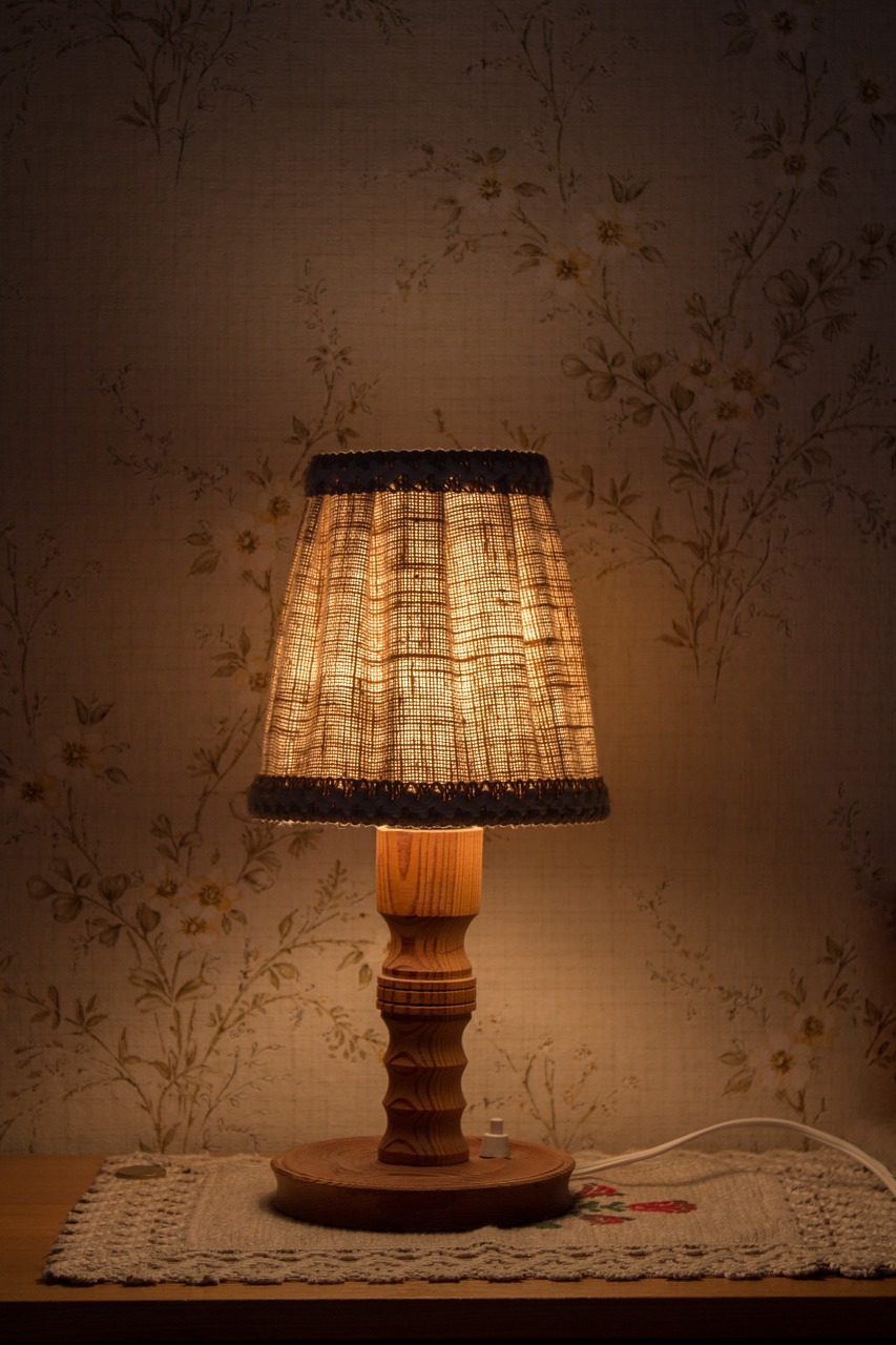 night table lamp light bedside table free photo