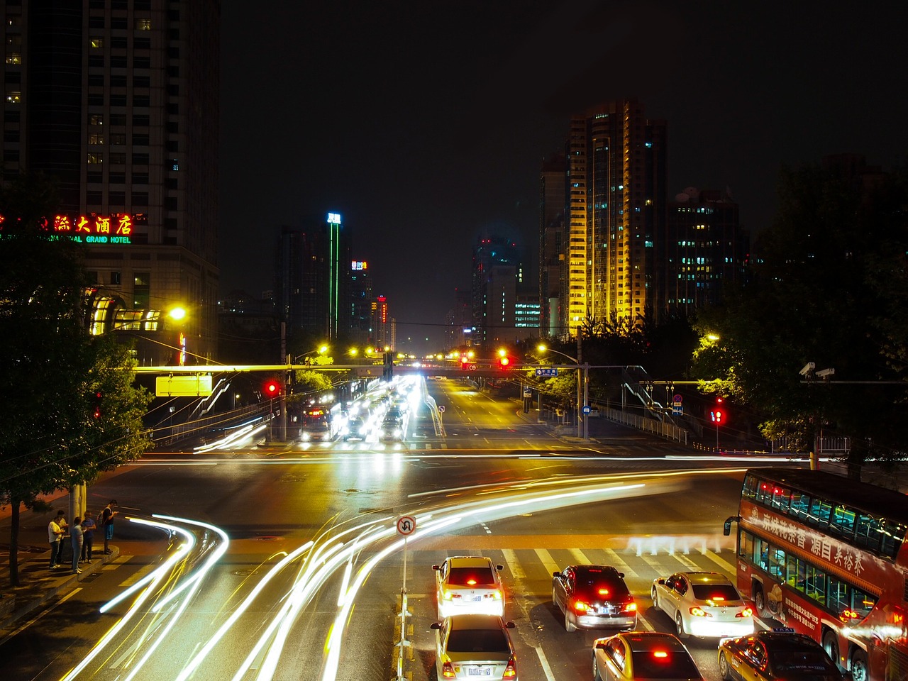 night view automotive light free photo