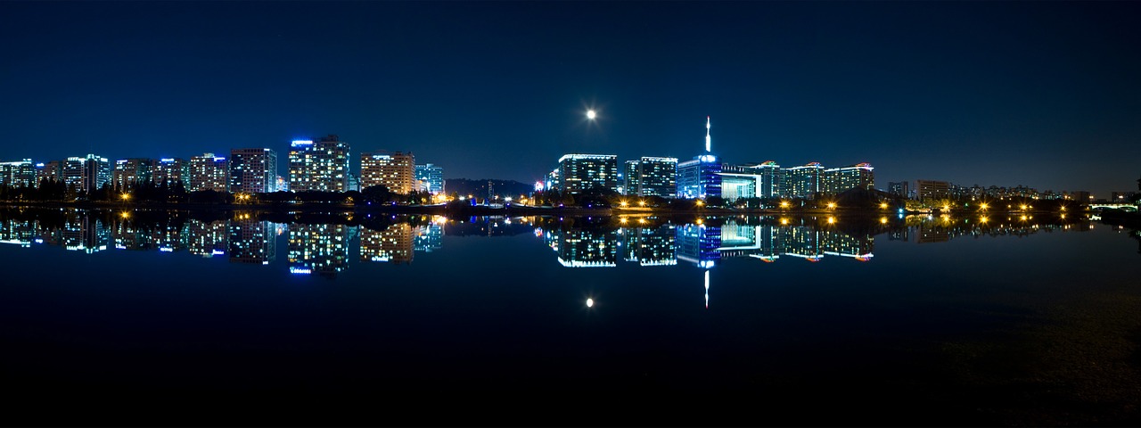 night view city panorama free photo