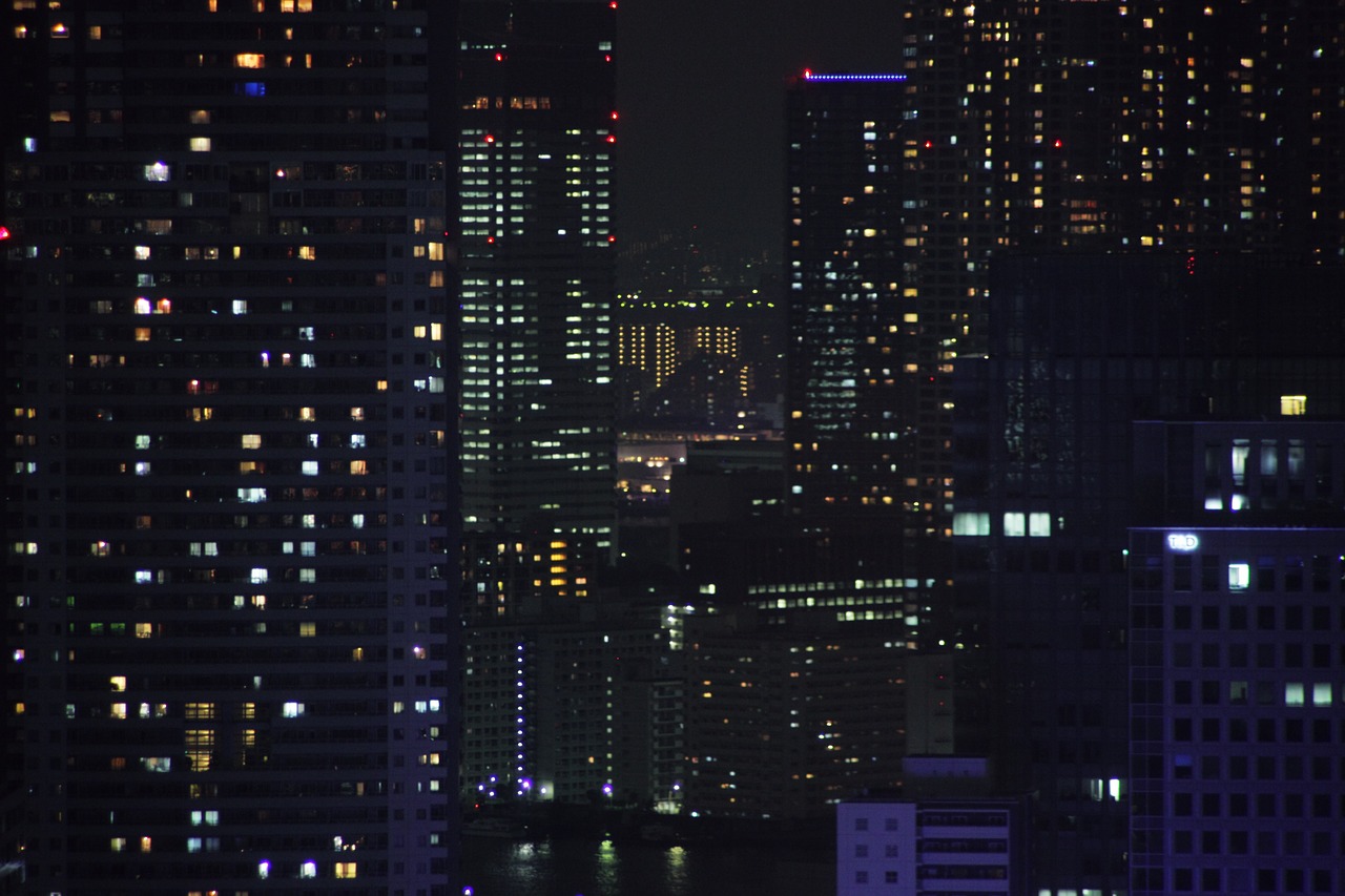 night view tokyo city free photo