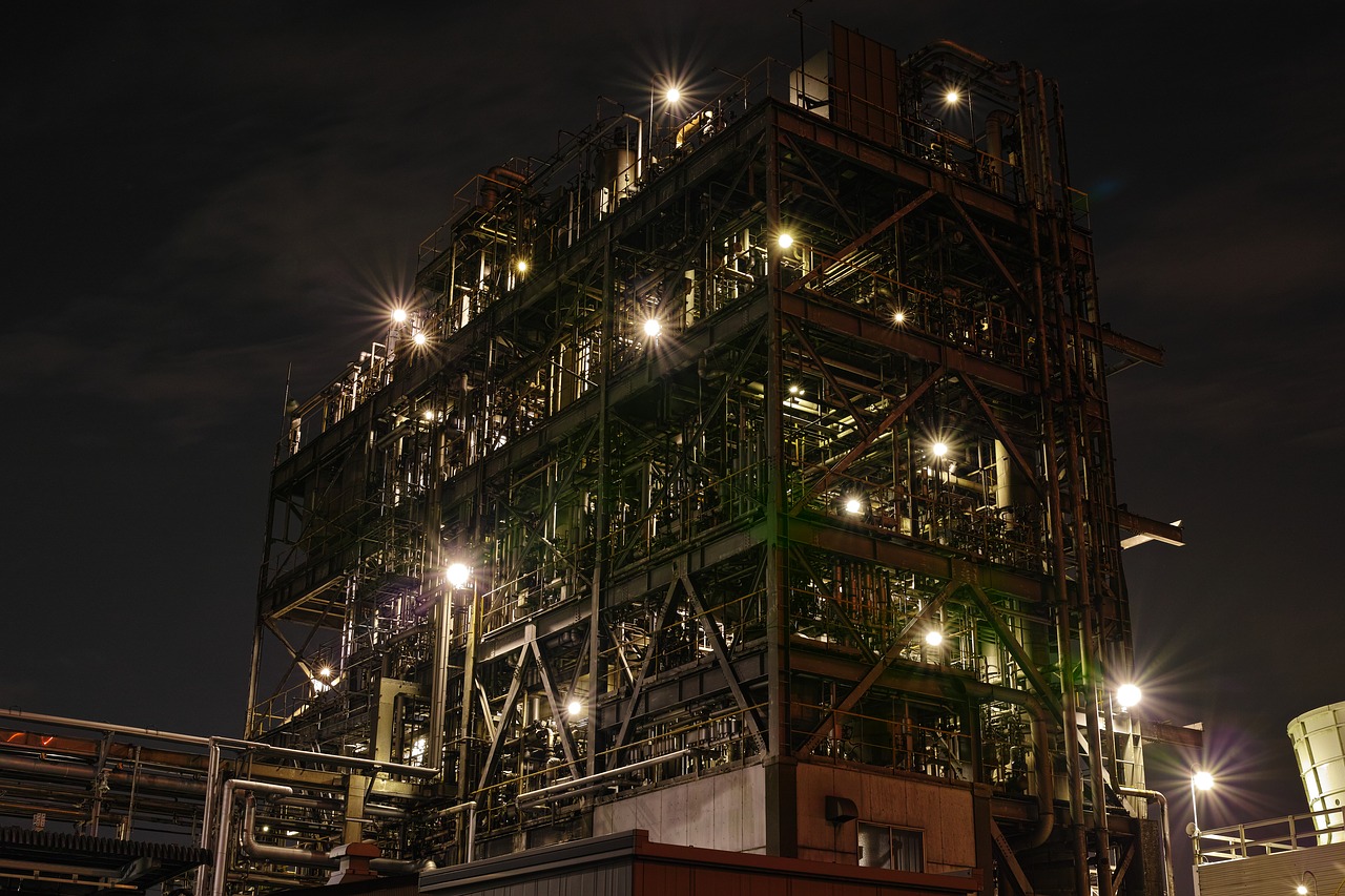 night view factory iron free photo