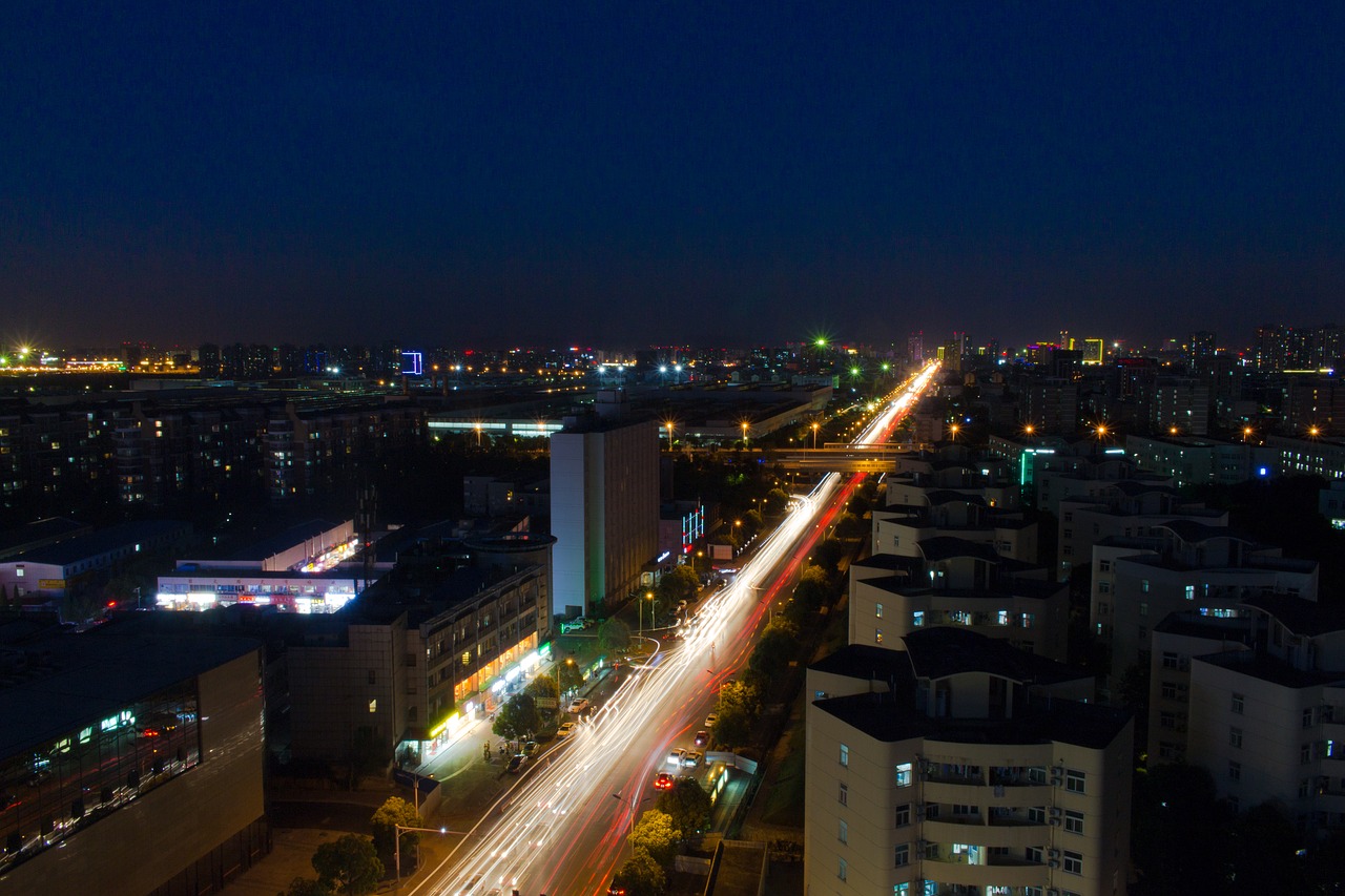 night view nanjing long exposure free photo