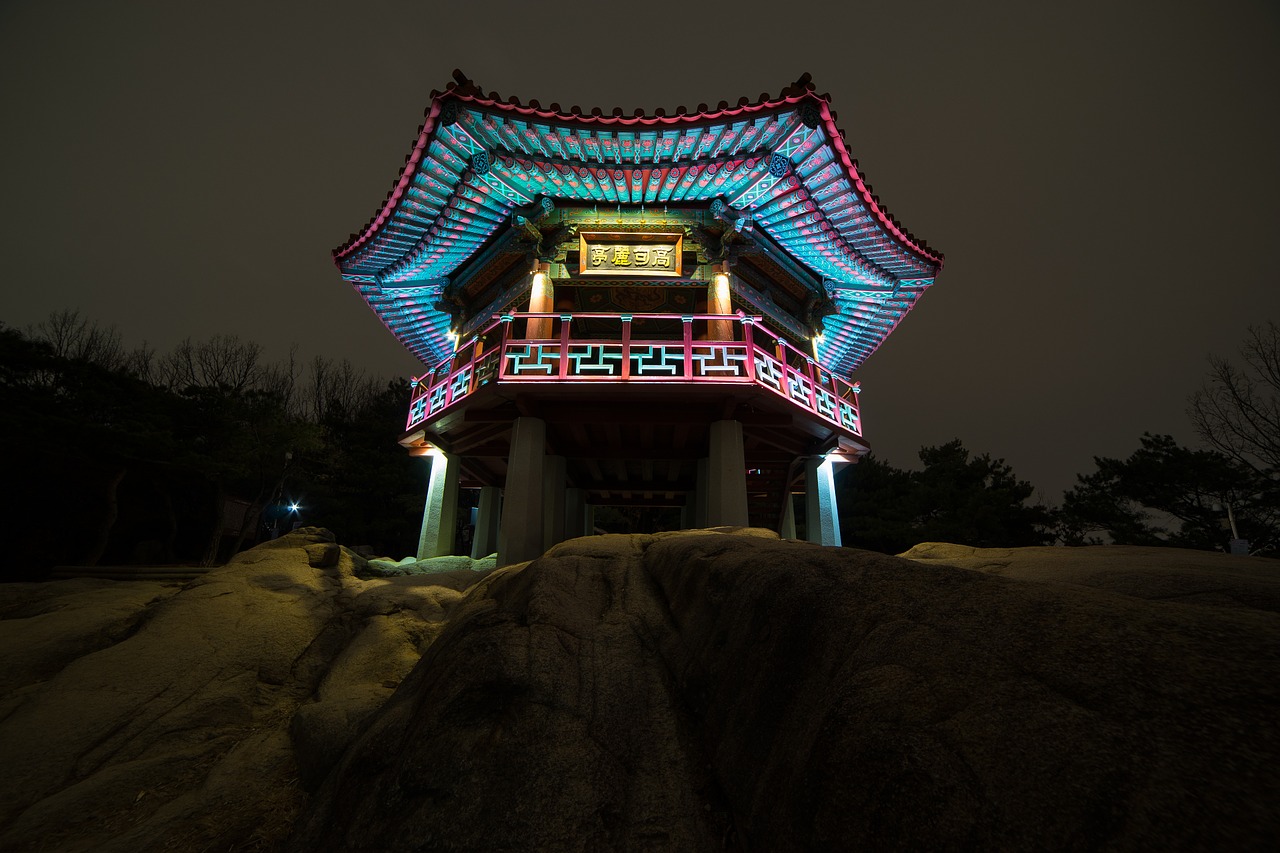 night view goguryeo jung achasan free photo