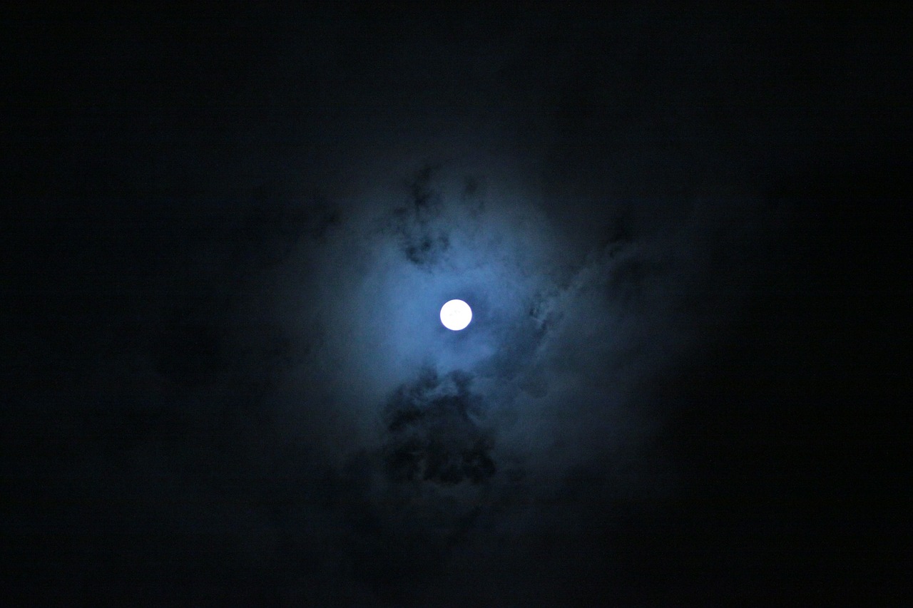 night view moon cloud free photo