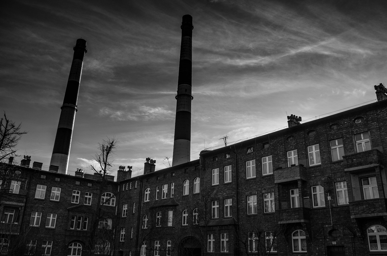 nikiszowiec  a village for the workers  chimneys free photo