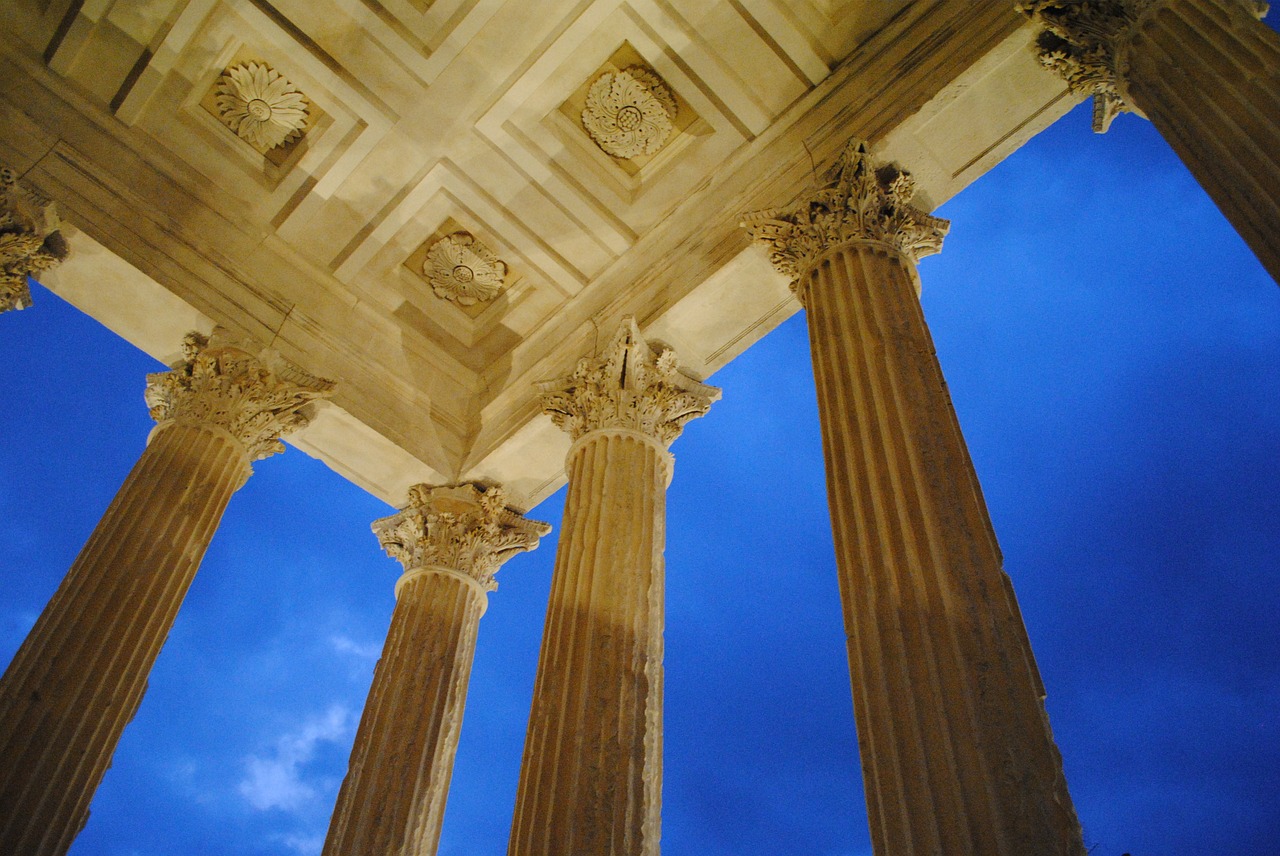 nimes temple columns free photo