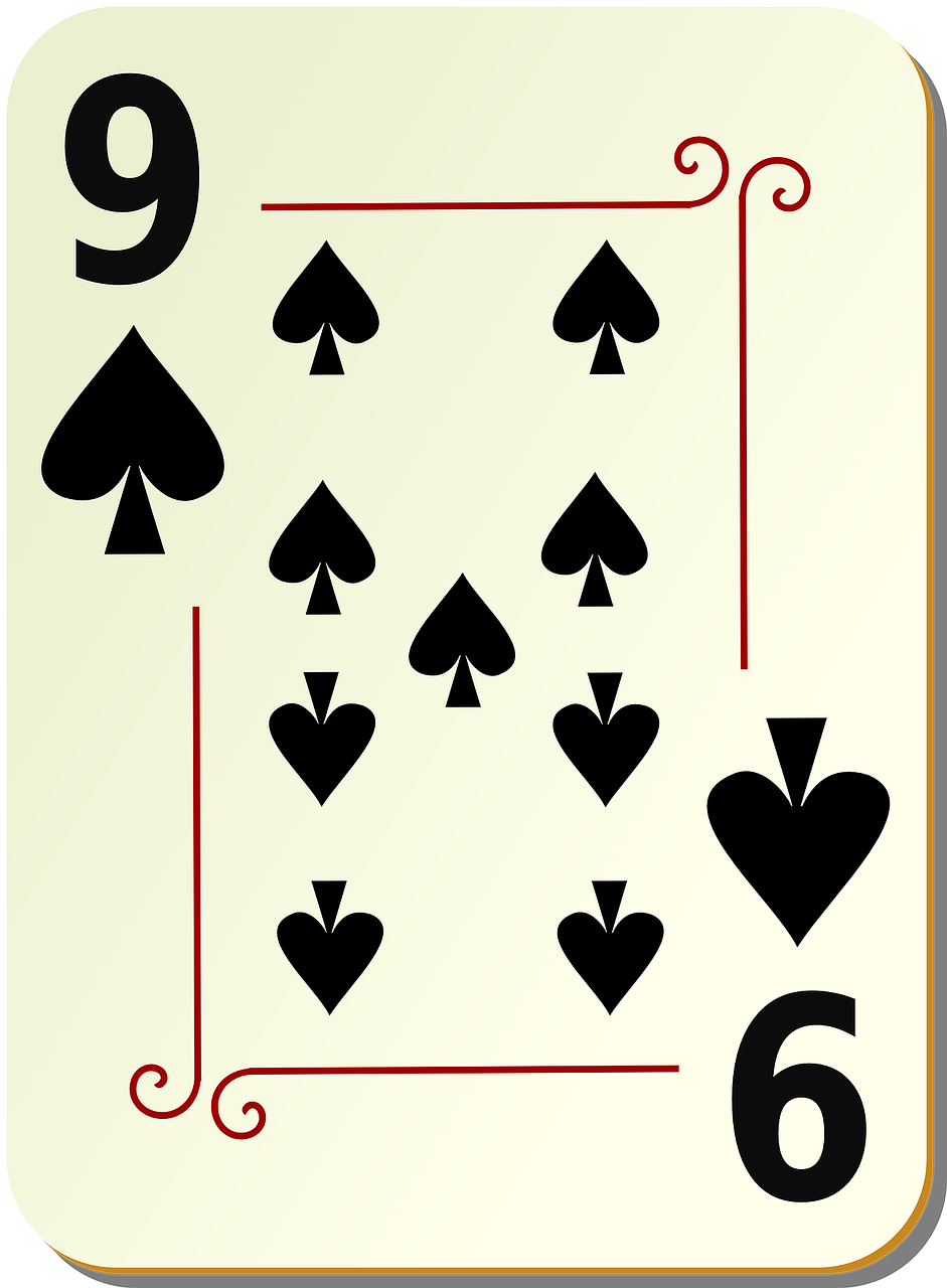 nine spades playing cards free photo