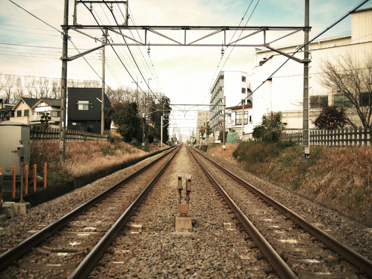 nishi kokubunji railroad crossing train free photo