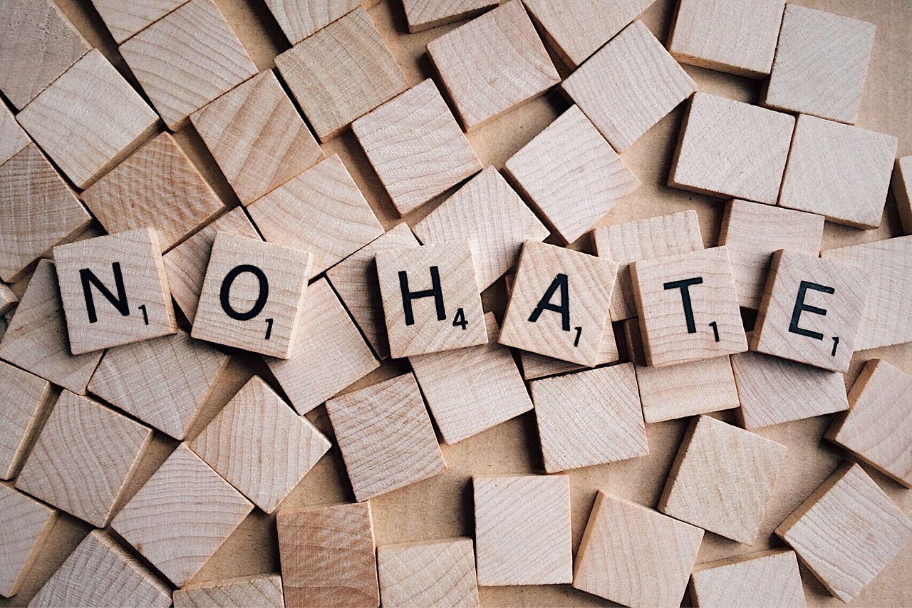 no hate word letters free photo
