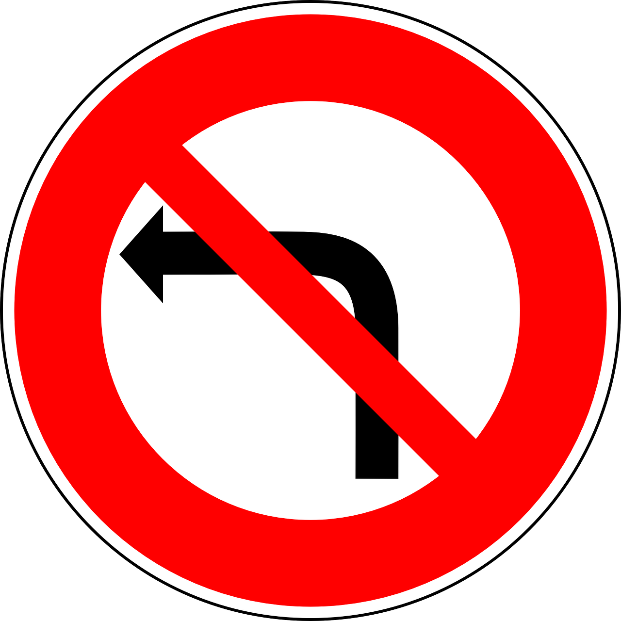 no left-turn traffic sign sign free photo