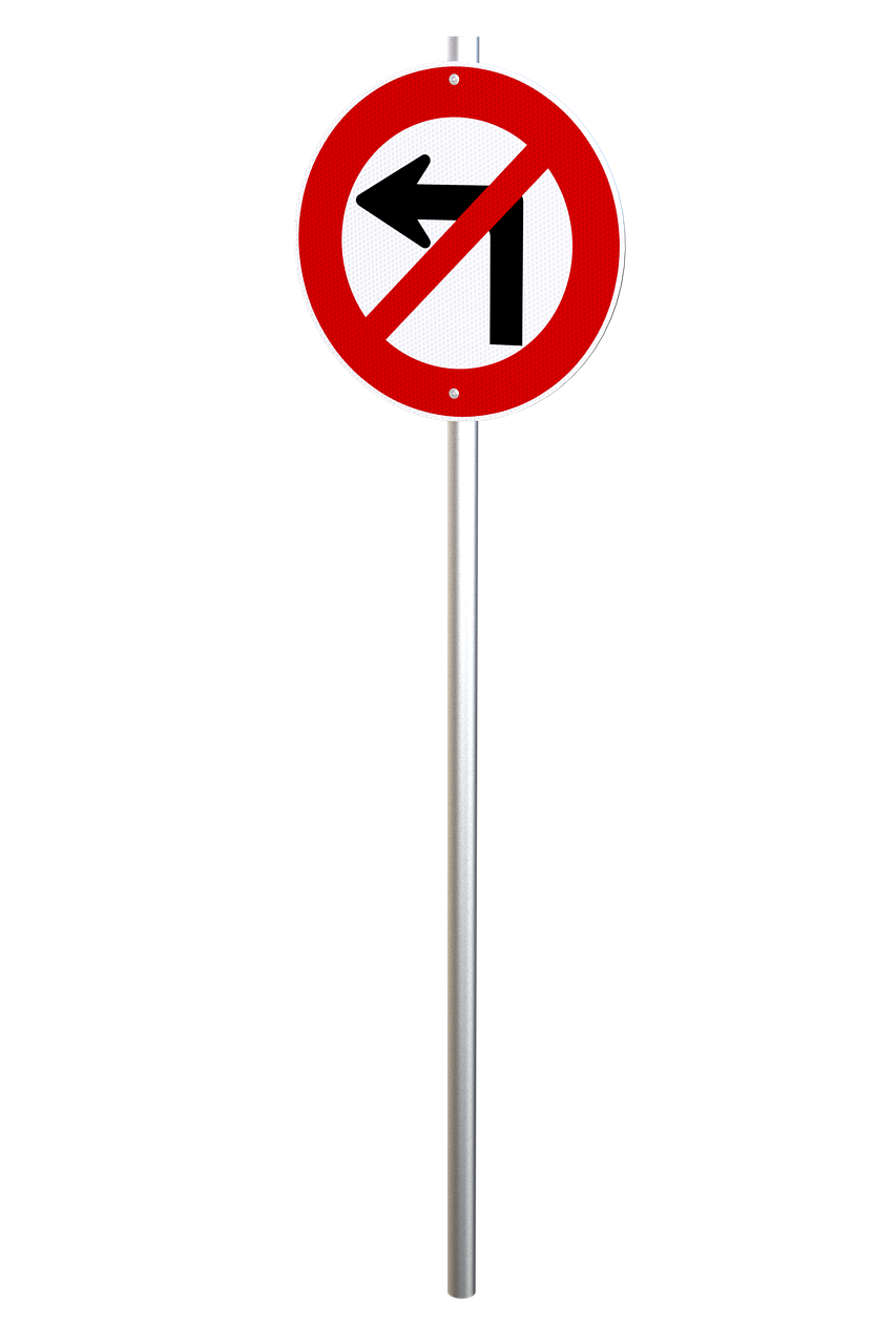 no left turn traffic sign regulatory free photo