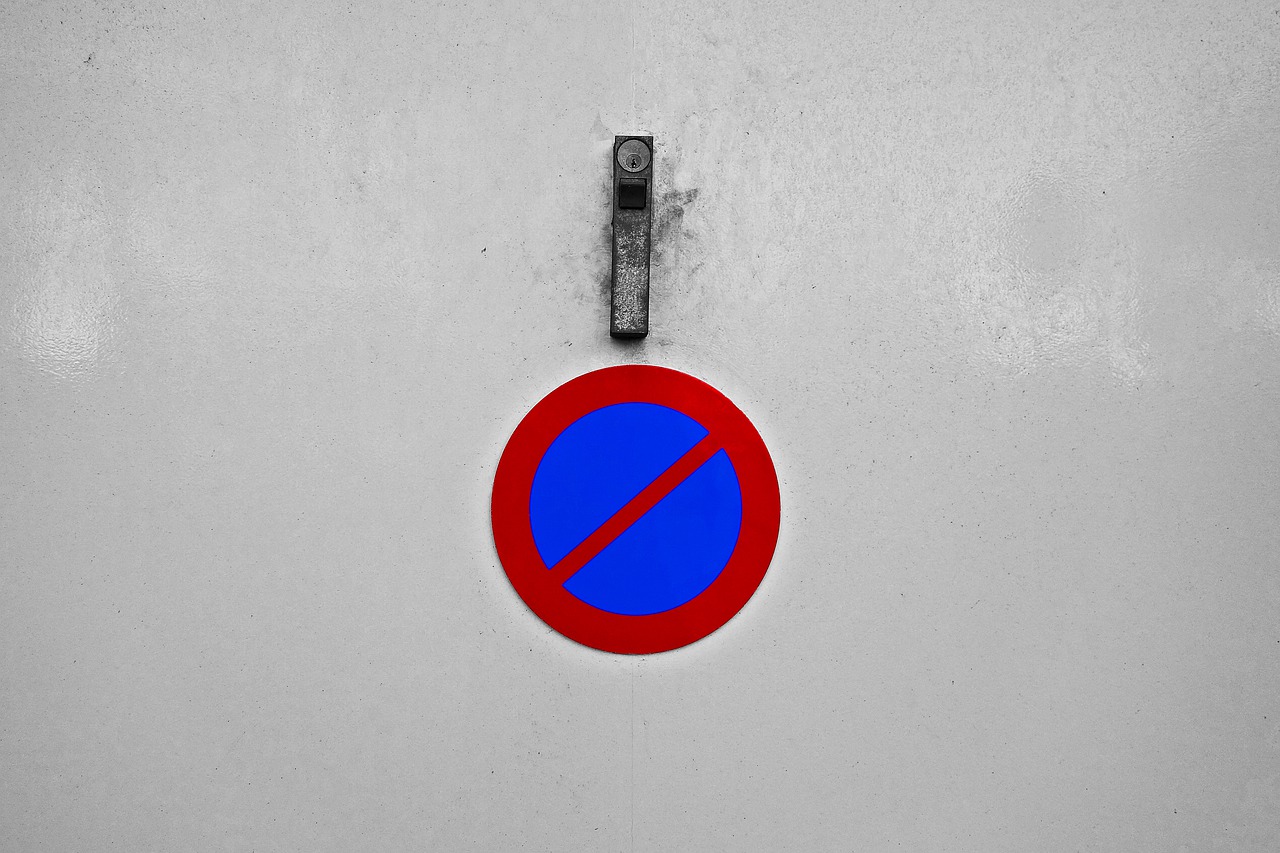 no parking traffic sign garage door free photo