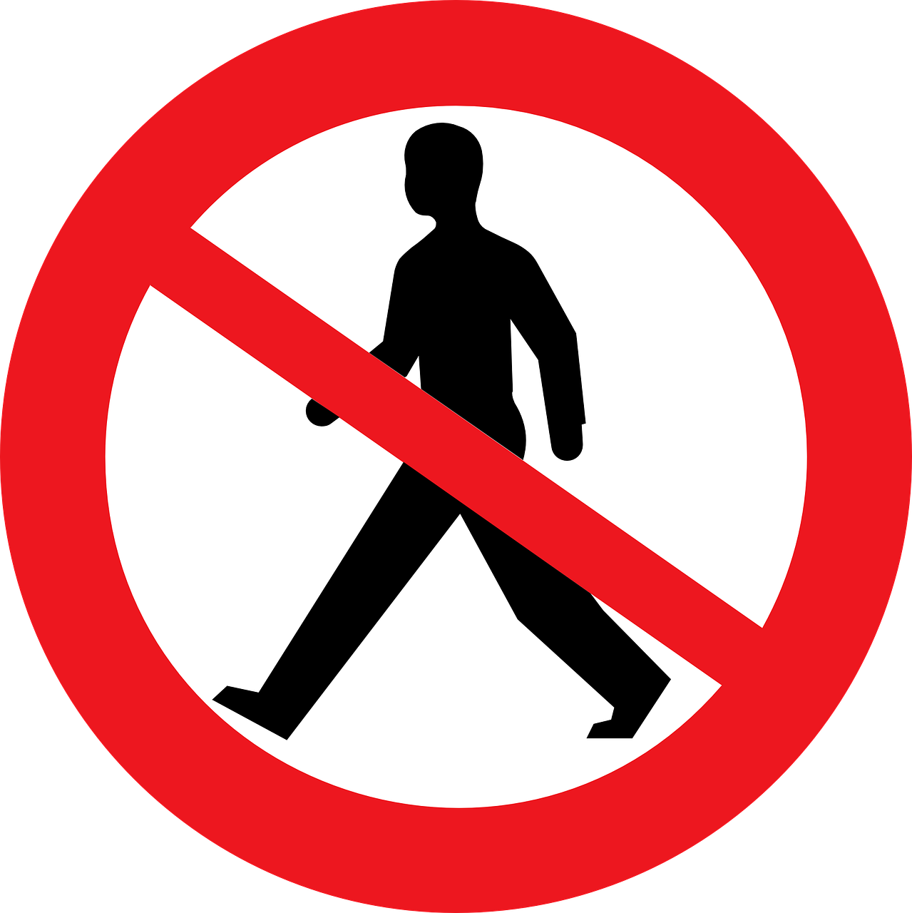 no pedestrians sign no walking free photo