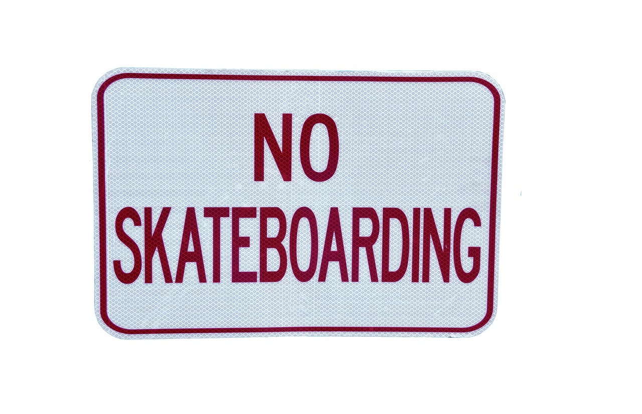 no skateboarding sign signage free photo