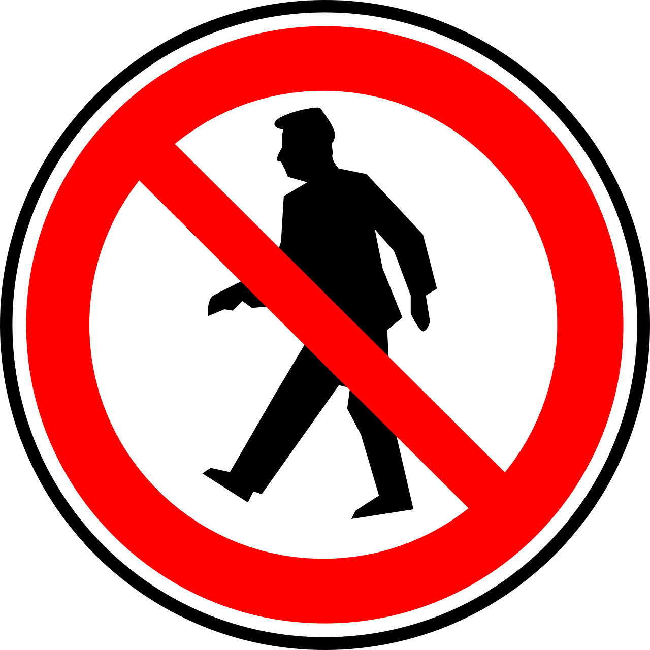 no walking sign pedestrian free photo