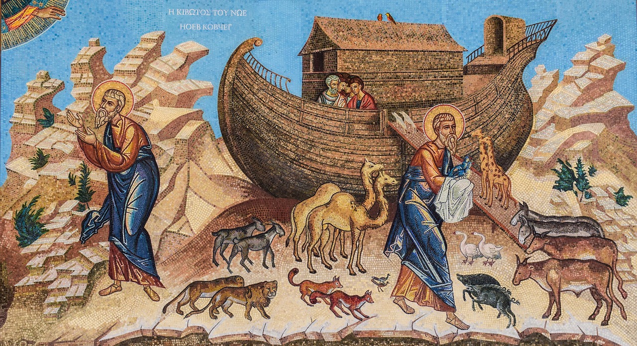 noah's ark mosaic iconography free photo