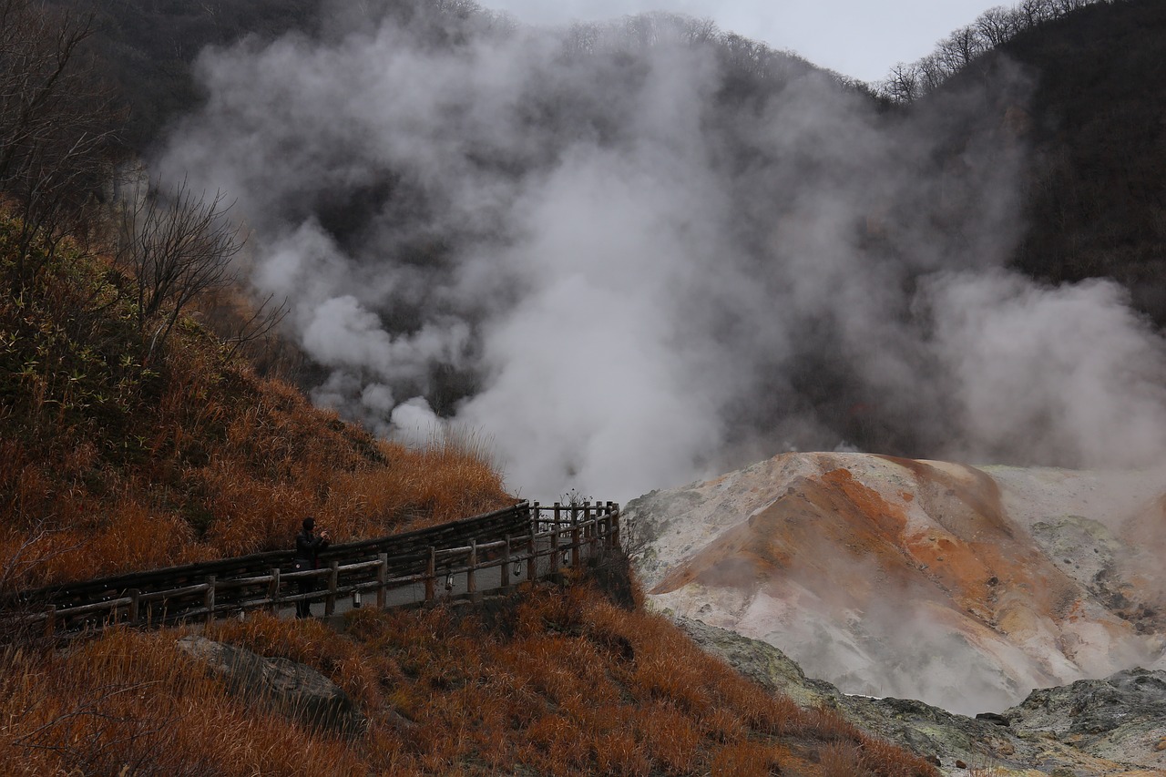 noboribetsu hell valley volcano japan free photo