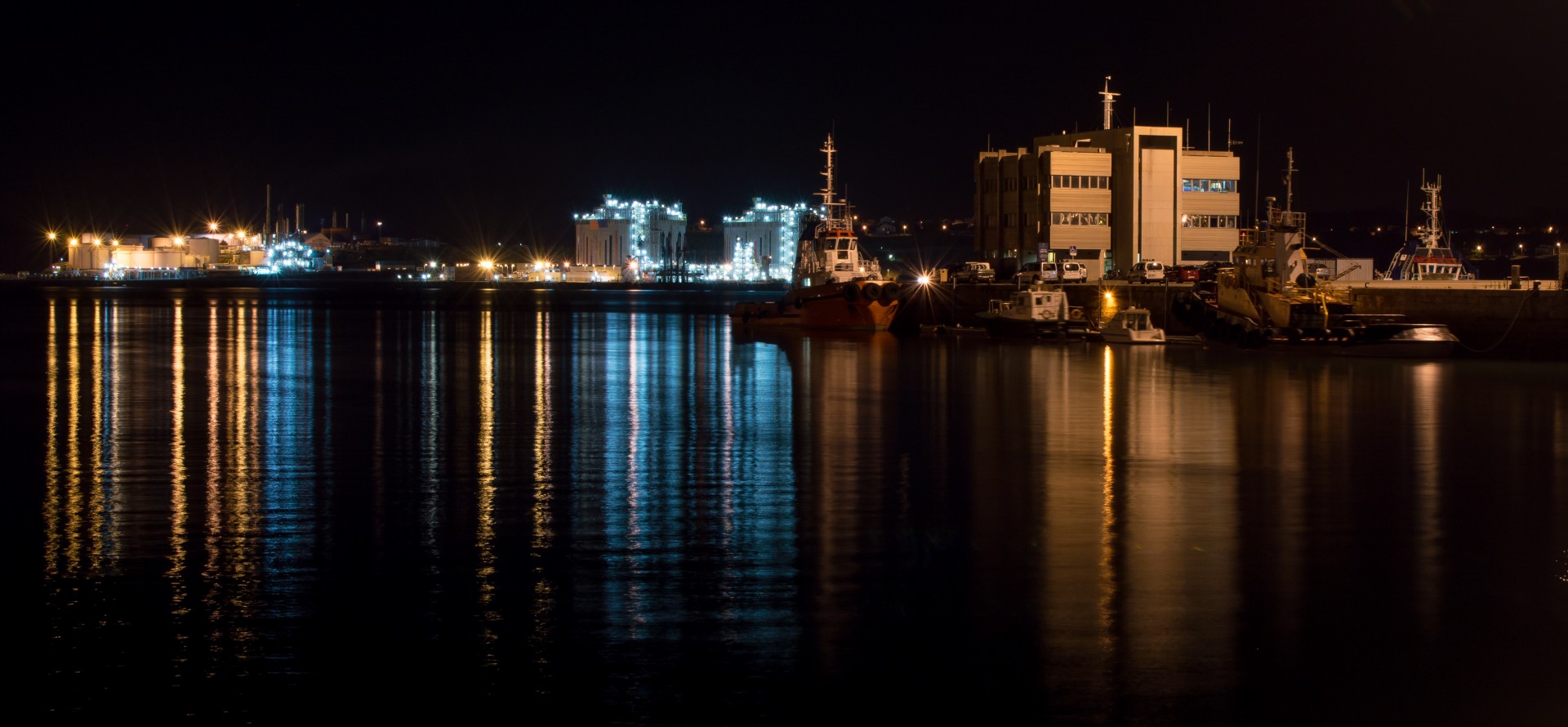 port harbor night free photo